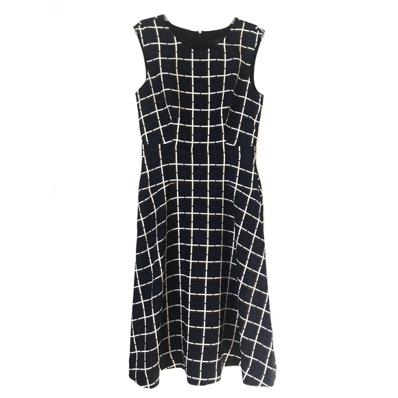 J.CREW A-Line DRESS in SILK TWIRL WINDOWPANE DRESS - Picture 3 of 8